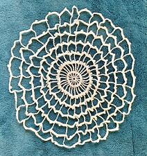 LOVELY OLD ANTIQUE VINTAGE ROUND HANDMADE DOILY Spider Web picture