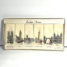 Vintage London Scenes Linen Napkins Made in Ireland picture