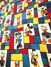 Vintage Disney Mickey, Goofy, Minnie Color Block Reversible Twin Full Comforter picture