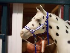Jaapi ROYAL/WHITE STRIPED halter w/lead - fit Breyer/Stone model horses picture
