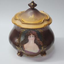 Vintage Antique Jungfrau Porzellain Biscuit Barrel Cookie Pantry Jar - PRISTINE picture