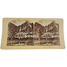 Antique Stereoview Card, Yosemite Falls California, 1872 B.W. Kilburn picture