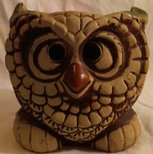 Vintage Cole's Collector Ceramic Cross Eyed Owl Candle/Plant  Holder OG Sticker picture
