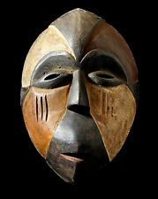 African Tribal Face Mask Wood Hand Carved Vintage Wall Hanging Igbo mask-6740 picture