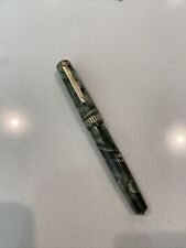 Vintage WAHL EVERSHARP Doric 1 Green Shell Lever Fountain Pen 14K Nib Restored picture
