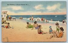 Postcard NJ Beach Haven New Jersey Surf Bathing Beach View Bathers c1950s AA17 picture