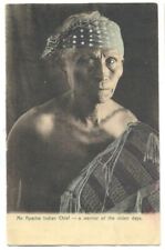 AN APACHE INDIAN CHIEF Old Warrior-  Hand-tinted MESA AZ ca1908 Postcard - Rare picture