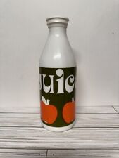 Vintage Egizia Milk Glass Bottle 70s Juice Apples Retro picture