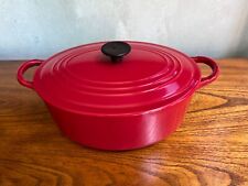 Le Creuset Vintage Red Oval Enameled Cast Iron Dutch Oven Made in France picture