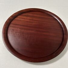Antique Wooden Plate Centerpiece 11 1/2 Inches Round With Raised Edge Rosewood picture