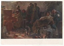 1958 World War II WW2 Soldiers after the battle. Music ART OLD Russian Postcard picture