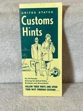 1958 Official United States Custom Hints for Persons Entering the US picture