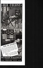 Vintage 1939 HEYWOOD WAKEFIELD OLD COLONY FURNITURE Magazine Print Ad 4 x 12