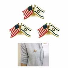 3 Pc Israel USA Crossed Friendship Flag Lapel Pin Support Patriotic Enamel Badge picture