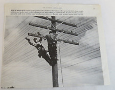 Vintage 1945 Linemen Magazine Clipping Creosote Oil Wooden Poles Photo picture