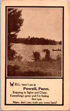 C. 1915 Lake / River / Creek View Powell PA Postcard Helen Grove Lewisburg  picture