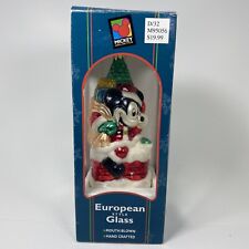 Vintage Mickey Unlimited European Style Glass Mickey Mouse Ornament Santa Xmas picture