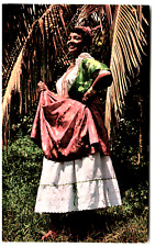 Postcard Chrome a Beautiful Woman in Creol Dress in Martinique picture