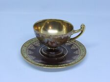 Vintage  FSC Carlsbad Fine Porcelain & Gold Demitasse Teacup And Saucer picture
