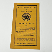 1950 The Lions Club Cody Road To Yellowstone Park WY Souvenir Guide Travel picture