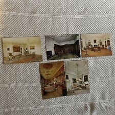 Lot of 5 Vintage Color Postcards Unposted Castle Manor Interior Library Study UK picture