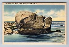 Narragansett Pier RI-Rhode Island Old Man's Face, Point Judith, Vintage Postcard picture
