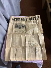 1945 Rapid City Daily Newspaper  - Germany Quits - WWII - May 5 picture