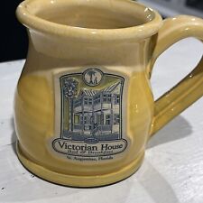 Deneen Pottery Victorian House St. Augustine 2017 Yellow Glaze Hand Thrown Mug picture