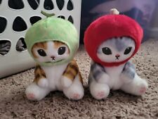 Mofusand Fruit Nyan Apple & melon Cat Plush Doll Set Of 2 Used No Tag picture