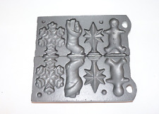 Vintage John Wright Cast Iron Candy Cookie Molds Christmas Holiday USA 1995 picture