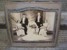 Vintage antique black & white family photo WEDDING DAY RARE picture