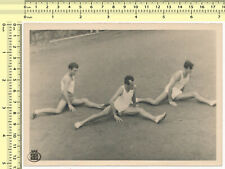 048 1960's Three Guys Men Sport Training Stretch Abstract Strange vintage photo picture