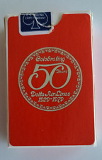 Vintage 1970's 50th Anniversary Delta Air Lines Playing Cards - Complete picture