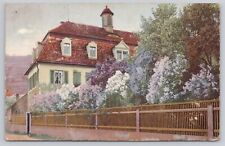 Vtg Post Card Beautiful Cottage Scene F59 picture