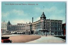 c1910 English Hotel Theatre Exterior Building Indianapolis Indiana IN Postcard picture