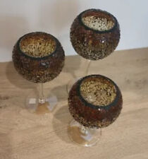 3 Partylite Sienna Lights Trio Crushed Mosaic Candle Holders Ombré RARE RETIRED picture