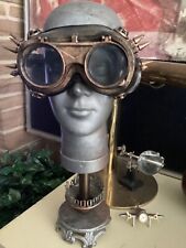 Steampunk Antique Mannequin Head on Stand Silver Unique Made in Germany picture