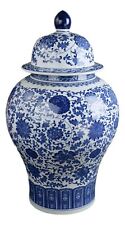 Festcool Classic Blue and White Floral Porcelain Ceramic Temple Ginger Jar Va... picture