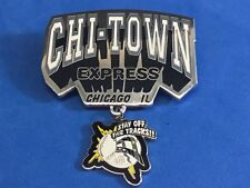 Chi-Town Chicago IL. Stay off the tracks   -  fastpitch softball hat lapel pin picture