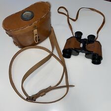 Vtg US Naval Gun Factory 6x30 Military Stereo Brown Binoculars w Case Compass picture