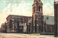 View of Y.M.C.A. & Christ Church, Binghamton, New York 1908 Postcard picture