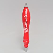 Budweiser Beer Tap Class Draft Draught Handle Vintage Style Wood Red & Silver picture