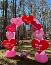 2024 Gemmy Airblown Inflatable At Home 9.5ft Valentine’s Day Heart Archway picture