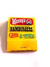 Vintage 1979 Wendy’s Restaurant Matchbook Chili Frosty YELLOW New Unstruck picture
