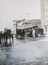 Antique Vintage Photo 1909 Queen St Winnipeg Canada Street Scene Trolley Horses picture