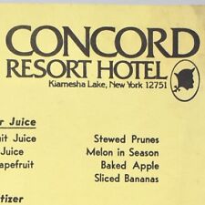 1980s Concord Resort Hotel Restaurant Menu Kiamesha Lake Thompson New York picture