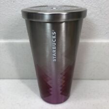 Starbucks 2014 Cold Cup 16 OZ Stainless Steel Tumbler Red Pink Mountain Scape picture