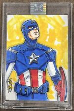 Marvel Captain America Autographed Sketch Card  by Tom Hodges 1/1 picture