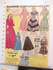 newspaper ad 1947 NYSN Gimbel's cotton chenille gabardine dress skirt robe picture