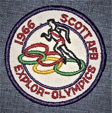 VINTAGE 1966 BSA BOY SCOUTS SCOTT AFB EXPLOR-OLYMPICS EMBROIDERED PATCH picture